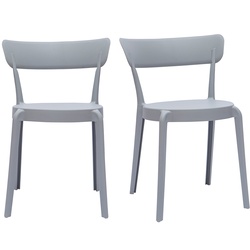 Chaises design gris clair empilables intérieur - extérieur (lot de 2) RIOS