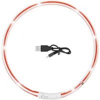 Karlie Visio Light Leuchthalsband Rot/Weiß 20-70 cm