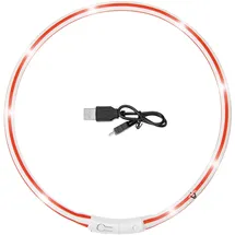 Karlie Visio Light Leuchthalsband Rot/Weiß 20-70 cm