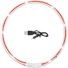 Karlie Visio Light Leuchthalsband Rot/Weiß 20-70 cm