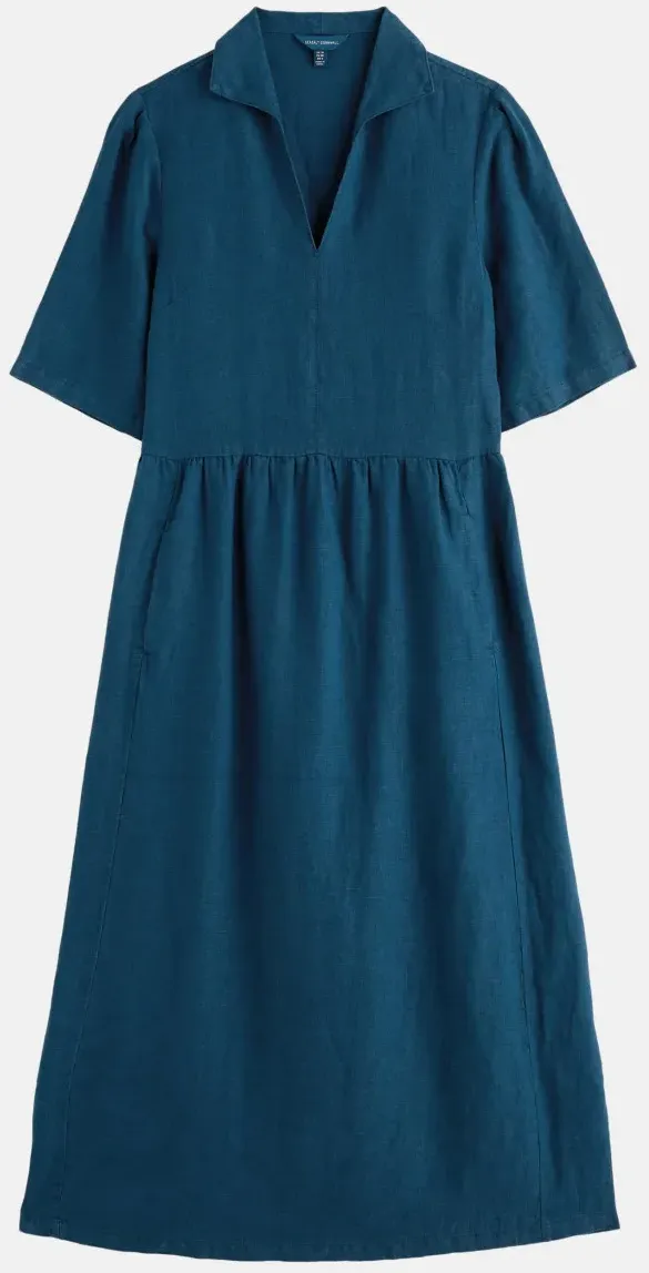 Seasalt Kleid Fen Violet Damen Blau Petrol Leinen Fischer