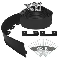 YEEBECA Rasenkante Kunststoff, 10CM Höhe 15M Länge Flexible Rasenkanten-Set zum Verschönern von Rasenflächen mit 45 Stahlankern 3MM Dicke