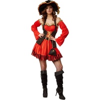 dressforfun Piraten-Kostüm Frauenkostüm sexy Seeräuber-Braut rot|schwarz S - S