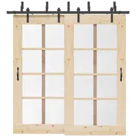 VidaXL Schiebetürbeschlag-Set 213,5 cm Stahl Schwarz