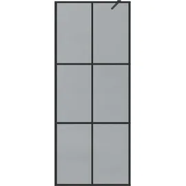 vidaXL Walk-in Duschwand Schwarz 80 x 195 cm Gehärtetes Glas