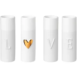 räder Mini-Vasen Love 4er Set Porzellan weiß 0013802
