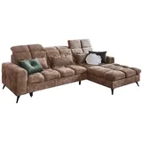 A.Z. Iwaniccy Eckcouch Webstoff 3-Sitzer Braun