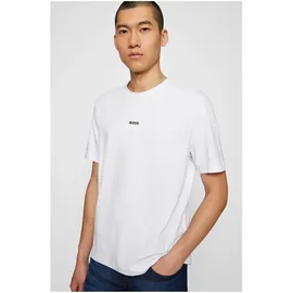 Boss T-Shirt mit Label-Print, Weiss, M