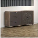 INOSIGN Sideboard »Fusion«, (1 St.), Kommode mit markantem Kreismuster - Antikoptik - (B/T/H) 176/42/86 cm, braun