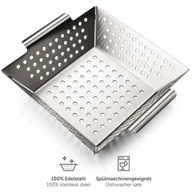 Blumtal Grillkorb 34 x 6 cm Edelstahl/Metall weiß