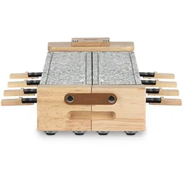 h.koenig Raclette-Grill mit Naturstein – Für 8 Personen, Holzdesign
