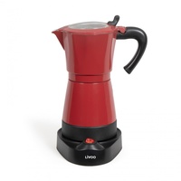 LIVOO Livoo, Italienische Kaffeemaschine DOD117RC, elektrisch, Rot und Schwarz,