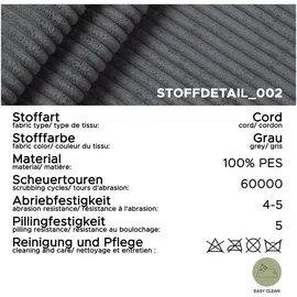 xonox Eckcouch Polyester L-Form 3-Sitzer Grau