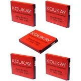 Koukay 5X Akku für AVM Fritz!Fon MT-F M2 C4 C5 312BAT016 312BAT006 FritzFon DECT MTF mit 750mAh