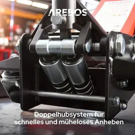 Arebos Rangierwagenheber Stahl 75-505 mm rot