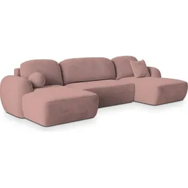 masseno Ecksofa SAVONA K Polyester 2-Sitzer Rosa