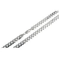 Silberkettenstore Silberkette Panzerkette 7,5mm - 925 Silber, Länge wählbar von 40-100cm silberfarben 55cm