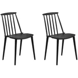 Beliani Esszimmerstuhl, Schwarz, Kunststoff, 1-Sitzer, 49x83x41 cm, Esszimmer, Stühle, Esszimmerstühle, Vierfußstühle