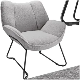 Tectake Sessel, gepolstert, mit Bouclé-Bezug, schlankes Stahlgestell mit Pulverbeschichtung, 73 x 72 x 81 cm, Esszimmer, Stühle, Esszimmerstühle, Vierfußstühle
