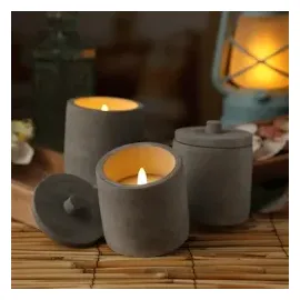MARELIDA LED Kerzen im Topf 10 cm grau 3 St.