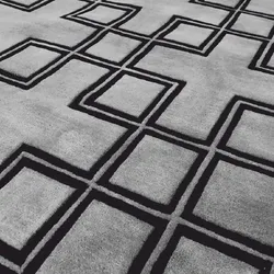 Casa Padrino Luxus Wollteppich Grau / Schwarz 200 x 290 cm - Luxus Qualität