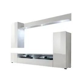 trendteam Wohnwand Dos weiß Hochglanz B/H/T: ca. 208x165x33 cm - Weiss