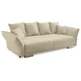 luma-home BIG-SOFA 242x131 cm Gästebett Federkern Schlafcouch Stauraum, Cord in Beige Grau / 17215 - 2 Jahre Gewährleistung - mind. 14 Tage Rückgaberecht - Beige