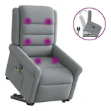 vidaXL Massagesessel mit Aufstehhilfe Hellgrau Stoff