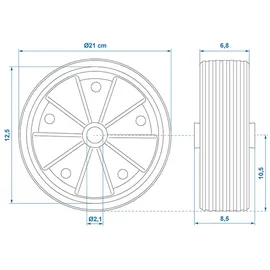 Preiswert & Gut Stützrad Ø 215 mm für Anhänger