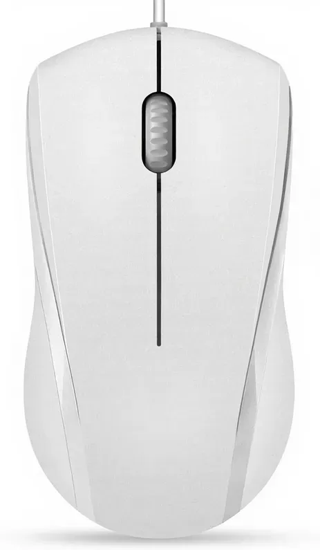 RAPOO N1600 Kabelmaus, 1000 DPI, 3 Tasten, USB-Kabel, leise Tasten, optische Maus, kabelgebunden, für Links- und Rechtshänder, Büromaus für Laptop, PC, Chromebook, Mac, Notebook – Weiß