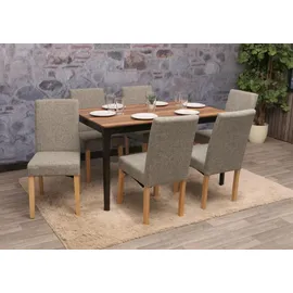 chefgastro Esszimmerstuhl Textil grau 6er Set