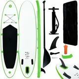 vidaXL Aufblasbares Stand Up Paddle Board Set 330 x 72 x 10 cm grün/weiß