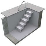 Reku Pooltreppe Eleganz, Poolleiter Einstiegsleiter für Wandbefestigung 5-stufig 60 kurz, granit