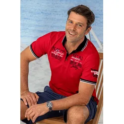 Maritimes Pique-Poloshirt - rot - XXL
