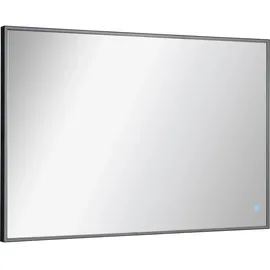 Fackelmann Rahmenspiegel mit Licht eckig 100 cm x 68 cm Schwarz