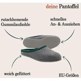 Pantoffelmann Filzpantoffeln Schafswolle Slipper 37/38 - 37/38