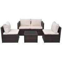 vidaXL Garten-Lounge-Set 5-tlg. braun 43109