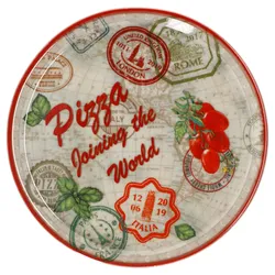 6er Set Pizzateller Charme Red + Charme grün - Rom rot + Moskau grün - 33cm - 04018#ZCHAR + 04018#ZCHAV