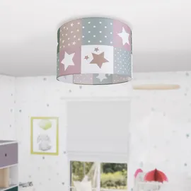 Paco Home Deckenleuchte "Cosmo 345", weiß, 1, Ø 38cm H: 24,5cm, Leuchten, Kinderlampe Deckenlampe LED Kinderzimmer Lampe Sternen Motiv E27, Kinderlampe