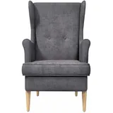 vidaXL Sessel ARES Polyester 1-St 75 x 75 x 75 cm Dunkelgrau mit Kissen