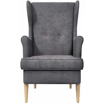 vidaXL Sessel ARES Polyester 1-St 75 x 75 x 75 cm Dunkelgrau mit Kissen