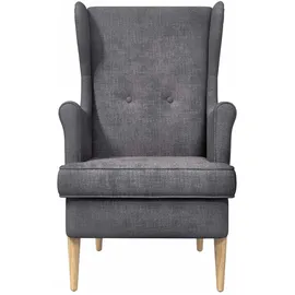 vidaXL Sessel ARES Polyester 1-St 75 x 75 x 75 cm Dunkelgrau mit Kissen