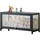 errtsdb 80x33x40cm Sammlervitrine, 1 Schicht glasvitrine stehend, vitrinenschrank vitrinenschrank Wohnzimmer für Miniaturmodelle von Autos, Figur, Modellbau, Schwarz/Von Allen Seiten transparent