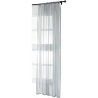 Woltu Vorhänge mit Kräuselband Stores Gardinen kurz transparent, Gardinen Fensterschals Voile für Wohnzimmer Schlafzimmer Kinderzimmer, Grau, 140x245cm (BxH), (1 Stück)