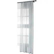 Woltu Vorhänge mit Kräuselband Stores Gardinen kurz transparent, Gardinen Fensterschals Voile für Wohnzimmer Schlafzimmer Kinderzimmer, Grau, 140x245cm (BxH), (1 Stück)