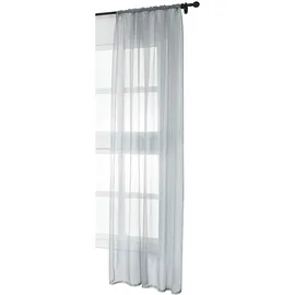 Woltu Vorhänge mit Kräuselband Stores Gardinen kurz transparent, Gardinen Fensterschals Voile für Wohnzimmer Schlafzimmer Kinderzimmer, Grau, 140x245cm (BxH), (1 Stück)