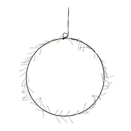 MARELIDA LED Kranz Draht Türkranz Wandkranz Leuchtkranz Dekokranz 80LED D: 30cm Batterie