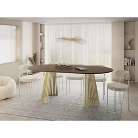 WFL GROUP Esstisch Rund 100 x 76 x 100 cm braun