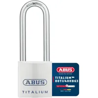 ABUS Titalium Vorhängeschloss 80TI/40HB63 gl.-8011 - gleichschließend und mit hohem Bügel - leichter Schlosskörper aus Spezial-Aluminium - ABUS-Sicherheitslevel 6 - Silber