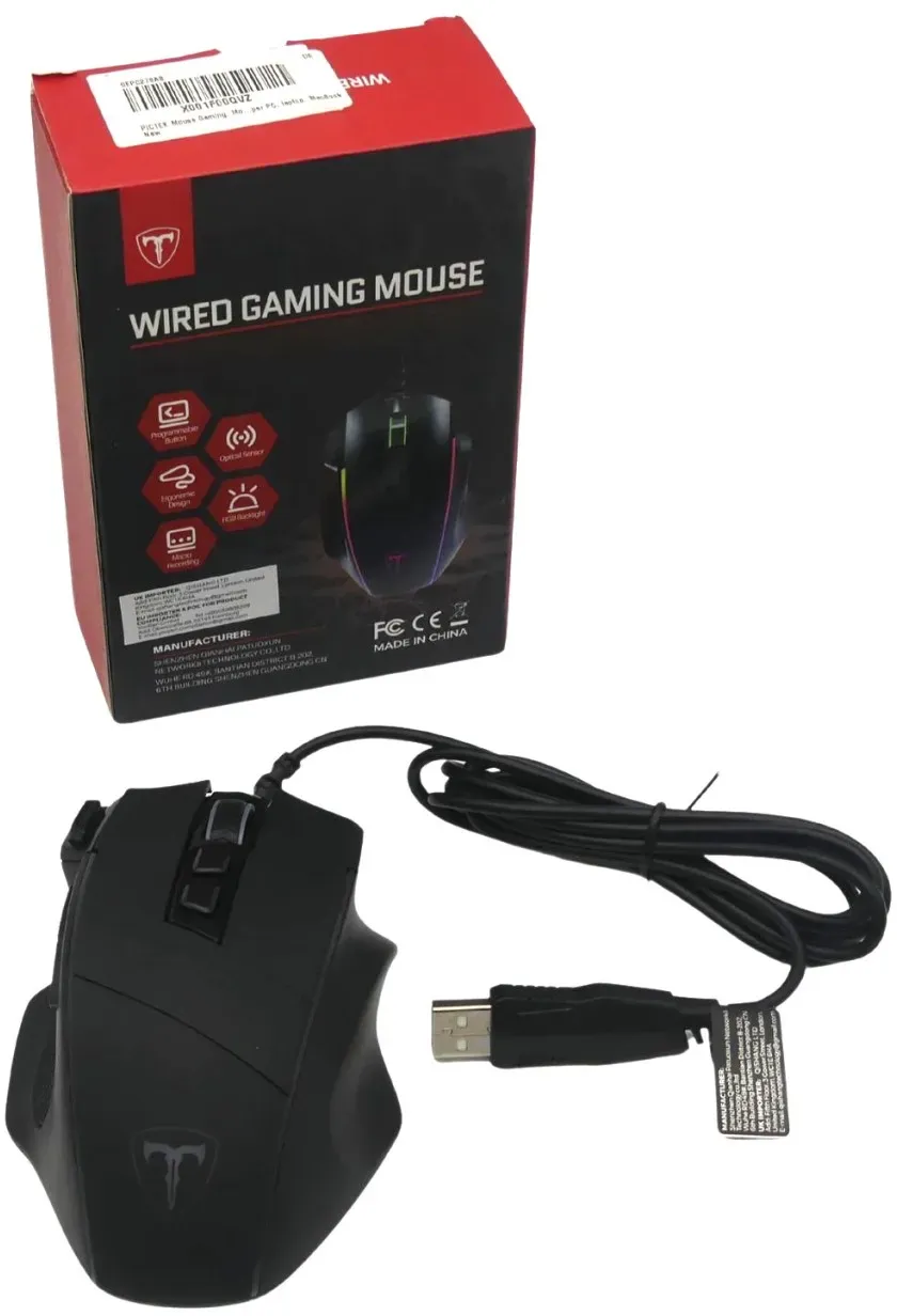 ergonomisch gerformte Computer Maus Wired Gaming PC278A für PC verschiedene L...